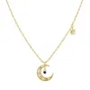 Mode Messing Schmuck Ins Style Moon Star Gold Überzogene Halskette für Frauen 2021