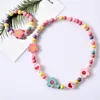 Детское ожерелье наборы аксессуаров красочные бусины Fox Rabbit Unicorn Charm Beads Ожерелье и браслет детской девочки подарок на день рождения
