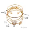 Charm-Armbänder, böhmisches Armband, Schmetterlings-Öffnungsset mit Diamantkristall, 5-teilig, für Frauen und Mädchen, einzigartiges Geschenk zu Weihnachten
