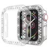 Bling Crystal İki Satır Elmas Tam Koruyucu Kapak Kılıfları PC Smartwatch Apple Watch Iwatch Serisi 6 5 4 3 28145057