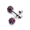 Stud LOULEUR 1Pair/lot 10 Colors Stainless Steel Earrings For Women Multicolor CZ Crystal Ball Screw Back