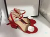 All'ingrosso-Classico Sandali con tacco alto party fashion 100% pelle donna Scarpe da ballo designer tacchi sexy Suede Lady Cintura in metallo con fibbia Spessa