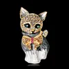 Złota Emalia Diamentowa Kot Broszka Pins Animal Business Suit Top Dress Cutage Dla Kobiet Mężczyzna Moda Biżuteria Will and Sandy