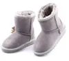 Çocuklar için çizmeler Ayakkabı Erkek ve Kız Avustralya Tarzı Çocuklar Bebek Kar Botları Su Geçirmez Slip-On Çocuk Kış İnek Deri Çizmeler Boyutu21-35