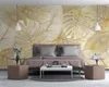 Custom wallpaper murals tropical rainforest Golden banana leaf Photo wallpaper background wall wall papers home decor