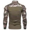 Moda Homens Rápido Seco Exército Militar T Camisa Longa Manga Camuflagem Camisa Tática Combat Soldier Camisas Para HuntingOutwear G1222