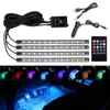 Otomatik LED RGB İç Atmosfer Şerit Işık Dekoratif Ayak Lambası USB Kablosuz Uzak Müzik Kontrolü Ile Araba İçin Çoklu Modlar