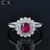 Wedding Rings Coolkala Mozambican Blood Tourmaline Princess Fang Caibao Open Female Ring Jewelry