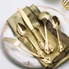 24pcs Barockstil Royal Castlery Set Gold Luxus -Geschirr Edelstahlmesser Fork Löffel Tischgeschirr für Spülmaschine Safe Safe3941983