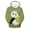 Mäns Hoodies Sweatshirts Panda Men Kvinnor Söt 3D Hooded Kawaii Hoodie Casual Toppar Sweatshirt Kpop Anime Hoody Print Full