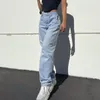 Donsinet Mulheres Jeans 2021 Novas Mulheres Calças Personalidade Back Borboleta Impressão Vertical Calças de Jeans Straight Calças Casuais das Mulheres