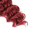 18inches sintéticos twist de ondas profundas crochet cabelo boémio crochet tranças ombre cor profunda onda de onda trançando extensões de cabelo