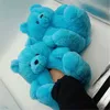 Hot sale-Women's Cartoon Bear Fluffy Cotton Slippers Ladies Furry Cotton Shoes Female House Warm Fur Shoes Girl's Cute Pluse Slides 2021