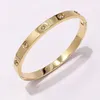 6 mm klasyczny bransoletka Tytanowa stal miłość Bangle Ladies Rhinestone Designer Biżuteria