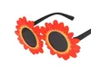 Gafas de sol de margaritas para niños, gafas redondas Anti-UV con diseño de flor de sol, gafas de playa, decoración de fotografía para fiesta de cumpleaños