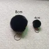 Keychains 4CM 8CM Fluffy Fur Ball Key Chain Cute Candy Colors Pompom Artificial Keychain Women Car Bag Ring Miri22