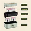 Double-layer Electric Microwave Heating Lunch Box Food Storage Container Portable Insulation Office 210709