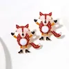 Bonito Natal Fox Forma de Strass Dangle Brincos para Mulheres Brincos Coloridos Coloridos Acessórios De Jóias Brincos