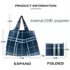 Shoppingväska Eco-Friendly Extra Large Reusable Folding Tote Bag 210d Polyester Foldbar Livsmedelsbutik