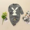 Newborn Baby Clothes Rabbit Animal Knitted Baby Romper Girls Autumn Winter Toddler Romper Cotton Infant Baby Jumpsuit For Boys 210226