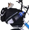 개 카시트 커버 자전거 바구니 캐리어 애완용 여행 가방 -개나 고양이를위한 큰 주머니와 부드러운 접이식 자전거