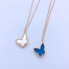 S925 Sterling Silver Halsband Hypoallergenisk Mini Butterfly Mode Personlighet Enkel Form Smycken