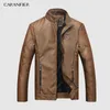 CARANFIER Killer Moto Veste En Cuir Hommes Hiver Polaire Doublure Chaud Manteaux En Cuir PU Taille Mâle 5XL jaqueta de couro 211009