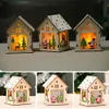 Festival LED Light Wood House Christmas Tree Decorations For Home Nice Illuminated Wood Diy Gift Window Decoration Y201020