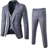 Abiti da uomo Blazer Uomo Slim Formale 3 pezzi Set Abito da ballo da sposa Tuxedo Fit Uomo Abbigliamento da lavoro Green Wonderful Groom (Giacca + Pantaloni + Gilet