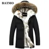 BATMO nuovo arrivo inverno collo di pelliccia di coniglio 80% piumino d'anatra bianca con cappuccio giacche da uomo, taglie forti S-5XL 201225