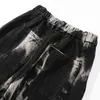 Aolamegs Jeans Men Tie Dye cópia do estilo Denim calças largas elástico na cintura reta calças High Street Punk refrigeram Streetwear 211108