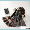 Wraps Hats, & Gloves Fashion Aessories 70*200Cm Winter Scarf Korean Double-Sided Grid Plaid Scarves In Autumn And Womens Shawls Keep Warm Dr