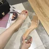 HOT Clear Heels Slippers Women Sandals Summer Shoes Woman Transparent High Pumps Wedding Jelly Buty Damskie High Heels 441 Y0309