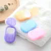 Flocons de savon jetables Mini voyage Portable savons papier antibactérien moussant parfum léger 20 pièces/boîte couleurs mélangées