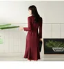 Casual Dresses Office Ladies V-hals Double Breasted Blazer Trumpet Dress Belted Women Business Slim Merraid2781