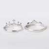 Trouwringen Sterling Silver Crown Promise bijpassende verloving Verstelbaar voor koppels Lover vrienden Haar hem sieraden Valentine G