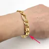 Bracelet Hip Hop à maillons Figaro italien pour hommes, 8.46 pouces, 12mm d'épaisseur, véritable timbre 24K, chaîne de poignet remplie d'or massif fin