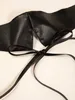 Corset large ceinture en cuir Pu Cummerbunds ceintures à lacets pour femmes serré taille haute minceur corps façonnage ceinture ceinture G1026