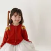 Koreaanse stijl mode meisjes borduurwerk bloem gebreide cardigan lente herfst kinderen casual truien jassen 210615