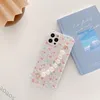 Pintura a óleo fresca Fancy Silicone TPU telefone caso com pulseira de pérola apropriado para iphone12 11 pro máximo mini x xsmax 7 8plus se