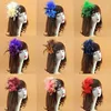 Headpieces Women Hair Clip Feather Wedding Casual Fascinator Flower Headband Mesh Party Dress Head Band Banquet Headwear Hat