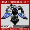 Carrosserie OEM pour HONDA CBR-1000 CBR 1000CC 1000RR 2008 2009 2010 2011 Corps 60No.114 CBR1000 CBR 1000 RR CC 08-11 Bleu noir CBR1000RR 08 09 10 11 Carénage de moulage par injection