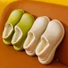 GAI Waterproof EVA Slipper Men Winter Warm Indoor Plush House Platform Shoes Chunky Wedges Heel Clogs Slides 211110