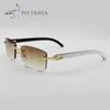 Jqg7 Sunglasses Luxury Sun Glasses Buffalo Horn Men Women Brand Designer Best Quality White Inside Black Eyeglassessize 5618