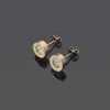 2021 Not Fade Top Quality CZ Stone Stainless Steel Earrings Gold Color Extravagant Ear Studs For Women Jewelry Wholesale