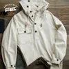 Maden Wojskowy Mężczyzna Bluzy Koszula Casual Oversized Homme Streetwear Bluza z kapturem Bluza z liny Hip Hop Coat Looose Drop 210715