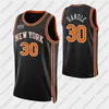 Maglie di pallacanestro Uomini di Knicks personalizzati Julius Randle RJ Barrett Kemba Walker Derrick Rose 75th Anniversary Custom Jersey nero 1203