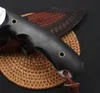 BAS09 Pansar Straight Fixed Blade Knife Satin D2 Blade Ebony Handle Tactical Pocket Hunting Fishing EDC Survival Tool Knives A2948