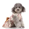 犬のアパレルかわいいペットの春と夏の愛のハートプリントスカートスカートスカート犬のためのウェディングドレス犬コスチューム用品A1