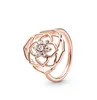 18K Rose gold Authentic 925 Sterling Silver CZ Diamond RING with Original Box for Pandora Wedding Rings Set Engagement Jewelry CD8006